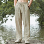 Neue Herren Strandhosen Jogger Mode Baumwolle Leinen Sweatpants Freizeithosen Hawaiian Urlaub Locker Frühling/Sommer Lang M-4XL