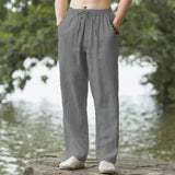Neue Herren Strandhosen Jogger Mode Baumwolle Leinen Sweatpants Freizeithosen Hawaiian Urlaub Locker Frühling/Sommer Lang M-4XL