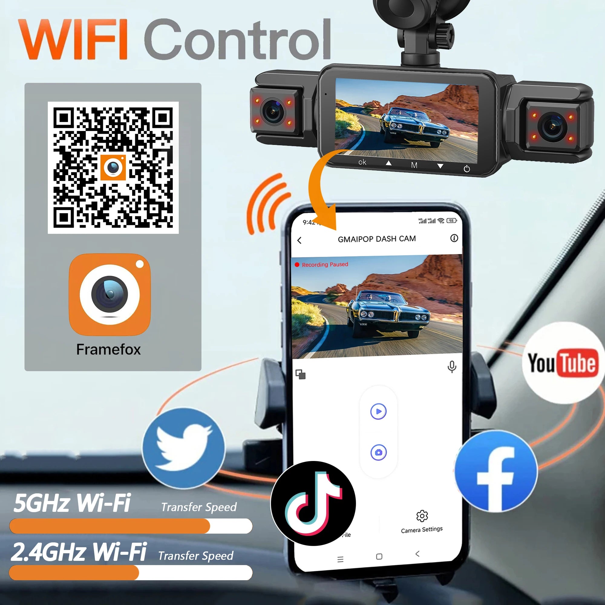 Dashcam Voiture Avant Et Arrière