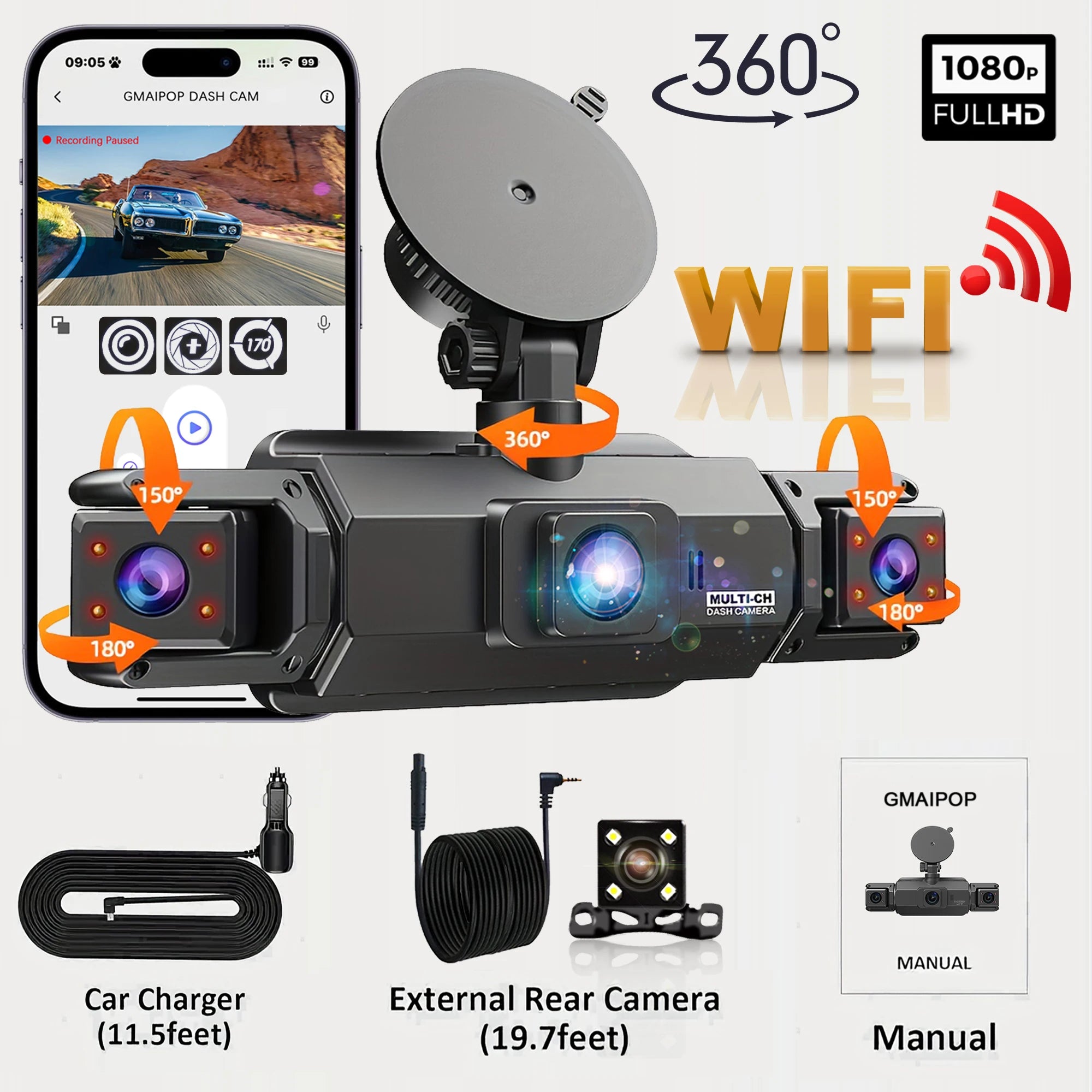 Dashcam Voiture Avant Et Arrière