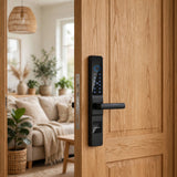 Smart Door Lock — Long Handle Black